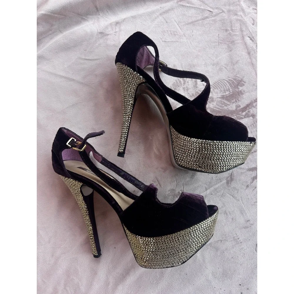 H by Halston Platform Heels Women's Size 8.5  Sequin Heel